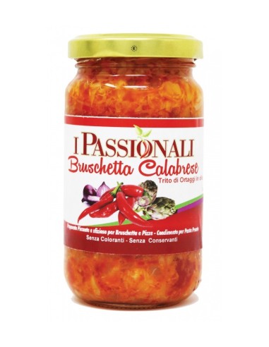 Bruschettata Calabrese con Peperoncino cipolla e cuore di carciofi in olio di semi di girasole 950gr - galluccio prodotti tip...